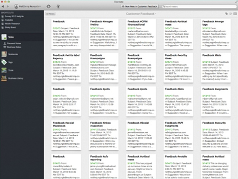 Information in Evernote