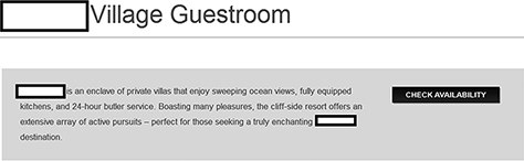 Misleading hotel Web page