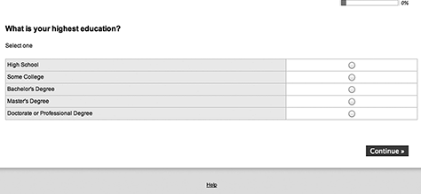 The radio buttons are far away from the response options.