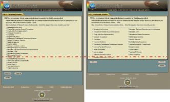 A long scrolling list of options (left) and a double-banked list (right). (From Romano & Chen 2011.)