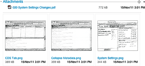 Initial concept sketches attached to a UI design task