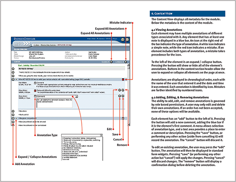 Document explaining a UI design to a customer