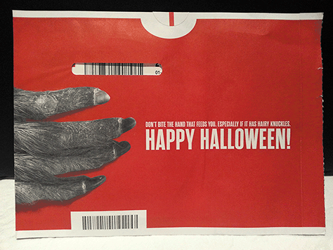 A red Netlix DVD envelope with a seasonal message.