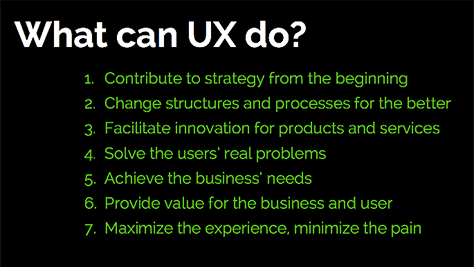 The role of UX