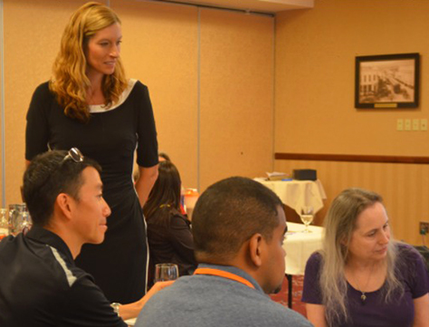 Amaya Weddle overseeing a workshop exercise