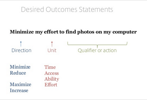 A desired outcome statement