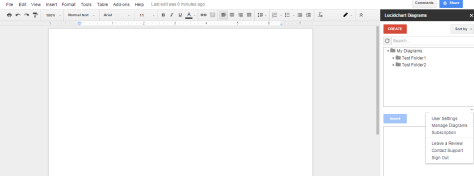 Lucidchart Diagrams add-on in Google Docs
