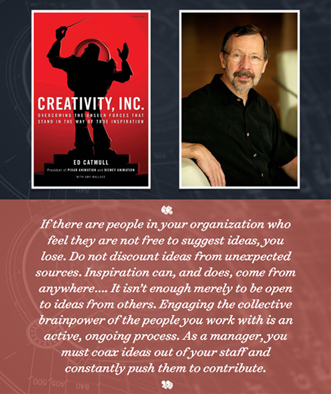 A quotation from Ed Catmull’s Creativity, Inc.
