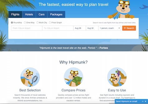 Hipmunk circa August 2015