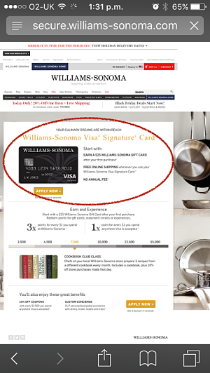 Williams Sonoma’s Advantage Card