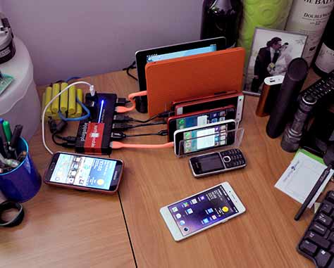 Desktop charging and storage of my phones and tablets