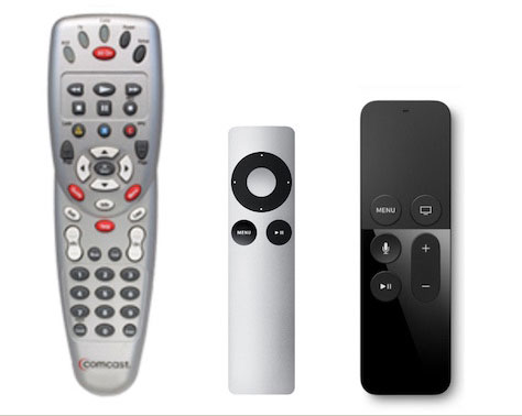 Three generations of remote controls