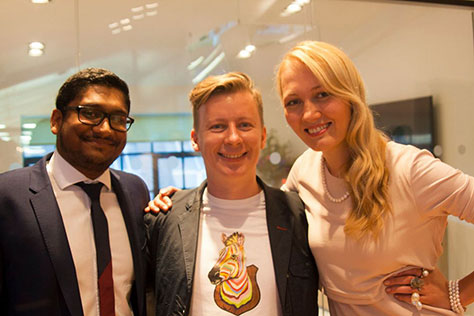 The hosts&#8212;Moe S. Hussain, Yury Vetrov, and Ekaterina Solomeina