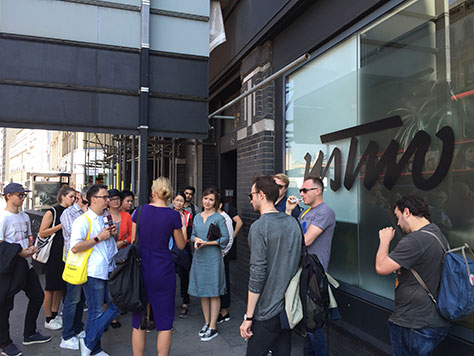 Attendees gathered outside the ustwo office