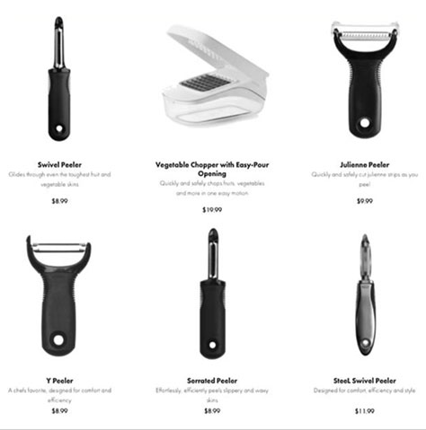 Selection of OXO peelers and choppers