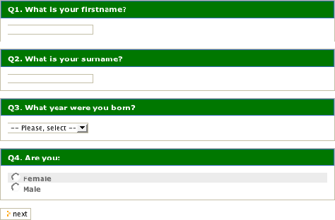 This form starts with very personal questions