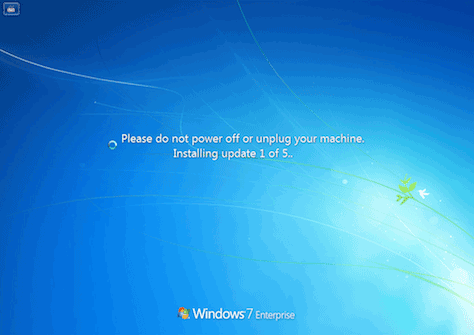 Windows makes you wait while installing updates