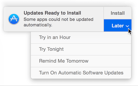 App Store lets users choose when to install updates