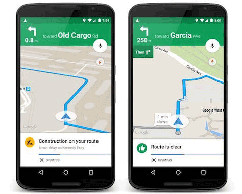 Real-time traffic updates in Google Maps