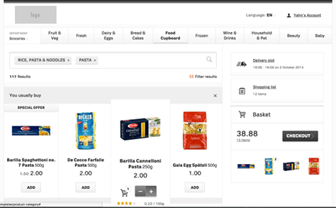 Supermarket online shop prototype