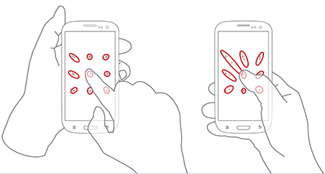 Reduced accuracy for nine touch targets