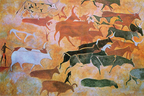 Cave painting in the Tassili n'Ajjer mountains