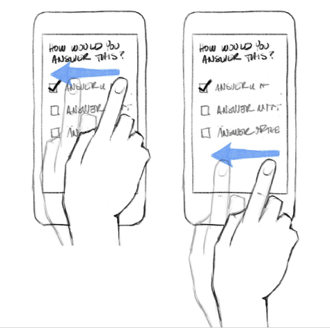 Swiping sometimes inadvertently changed a response.