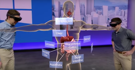 Using a hologram to teach anatomy