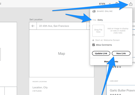 Sharing prototypes online