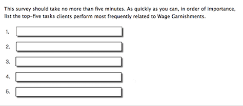 Freelist survey to develop a list of top tasks