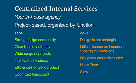 Centralized internal services