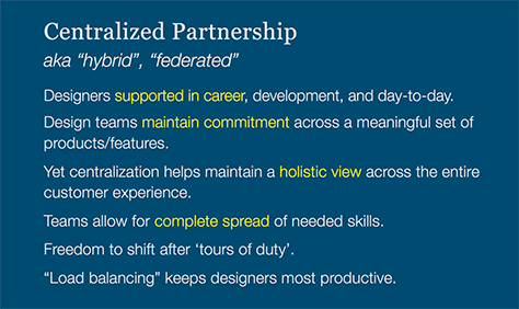 Benefits of centralized partnership
