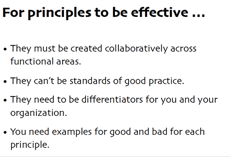 Criteria for effective principles