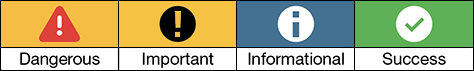 Some example symbols and their associated colors