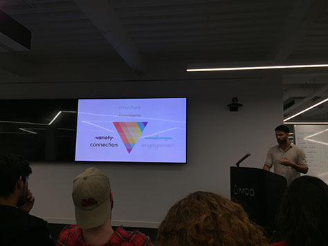 Byron Fernandes talks at the London Design Meetup