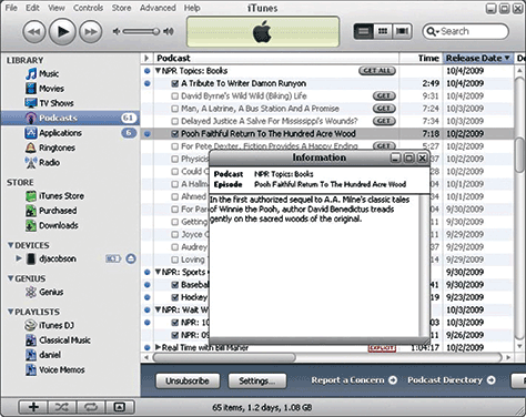 iTunes desktop application