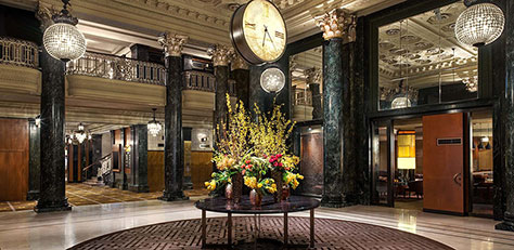 Great Magneta clock in the Westin St. Francis Hotel lobby