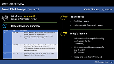 Example slide for setting expectations