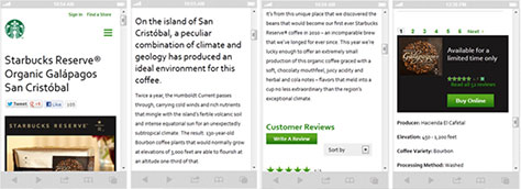 First responsive version of the Starbucks Web site