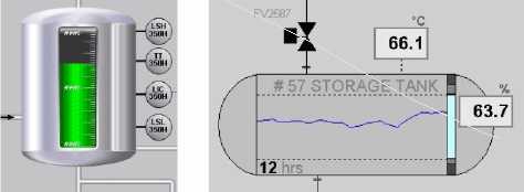 A side-by-side comparison of tank widgets