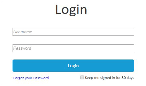 Login page