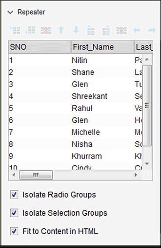 Inserting values for a Table Repeater