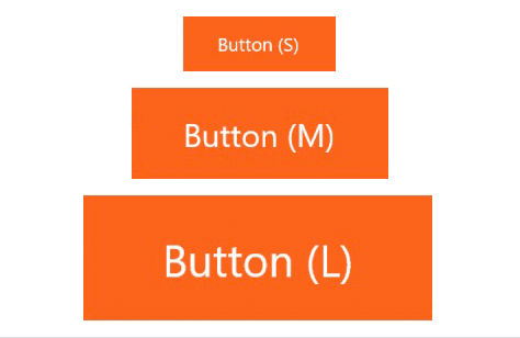 Buttons in three sizes