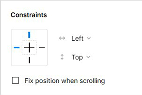 Constraints on fixed positioning in Figma