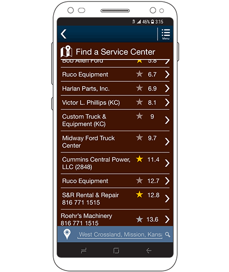 A mobile table with multiple columns and concise data