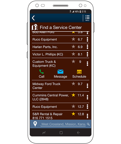 Actions accordion expanded within a table