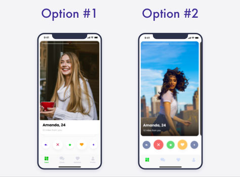 Two visual-design concepts for an app