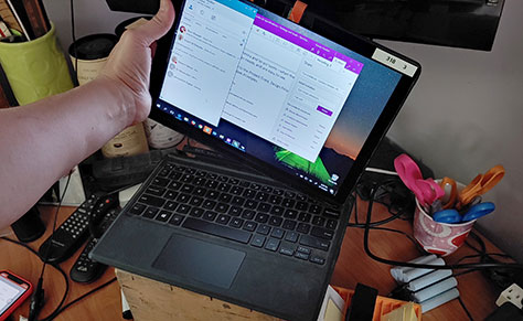 A Windows PC convertible tablet