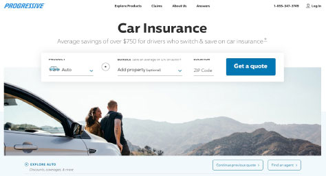 Lifestyle photography on the Progressive Insurance Web site