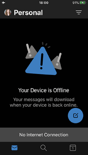 Microsoft Outlook mobile app in iOS